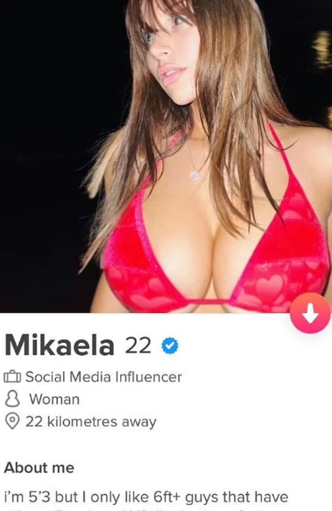 Testa confirmed she’d joined Tinder in December. Picture: Tinder