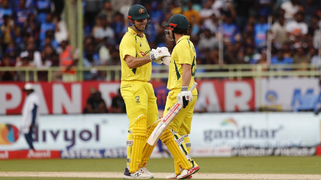 Travis Head and Mitchell Marsh of Australia. Picture: Pankaj Nangia