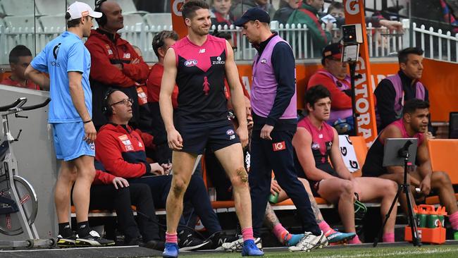 Jesse Hogan will miss the rest of the 2018 season. Picture: AAP Images