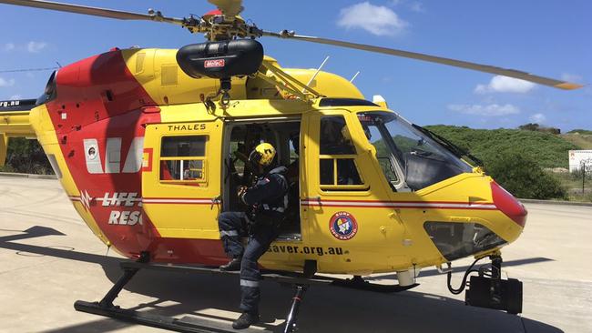 A man is missing and another is injured after being swept from a notoriously dangerous swimming spot in Sydney’s south today. Picture: Westpac Rescue Helicopter