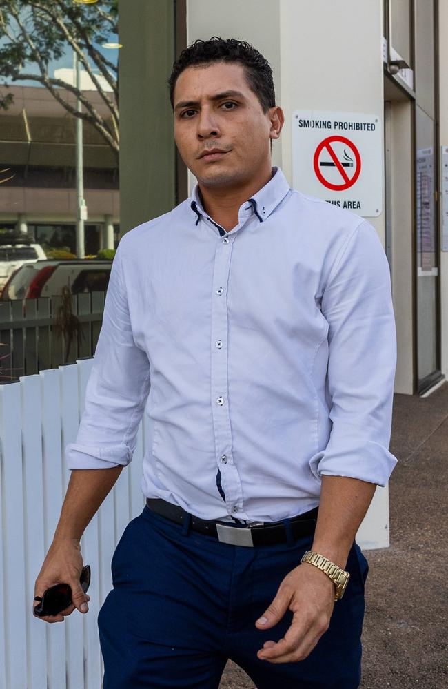 Yianis Dimitrios Skopellos leaving Darwin Local Court after being found guilty of failing to provide a minimum level of care to his dog Domino, after beating her with a broom in his Wulagi backyard in February 2024. Picture: Pema Tamang Pakhrin