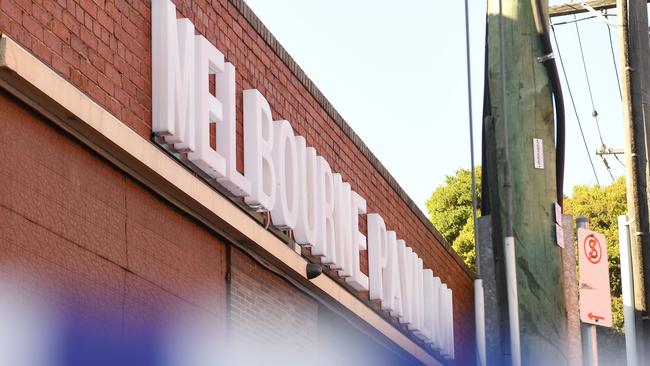The shooting took place outside the Melbourne Pavilion, killing one person and injuring two others. Picture: James Ross
