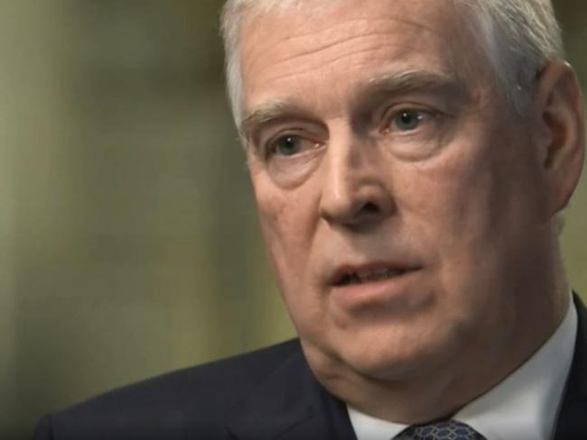 Prince Andrew during his ‘trainwreck’ BBC interview. Picture: BBC