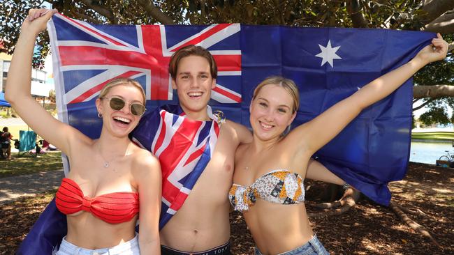Jorja Blakemore, Sebastian Luca and Lily Hackman from Robina at Evandale Lakes. Picture: Glenn Hampson.