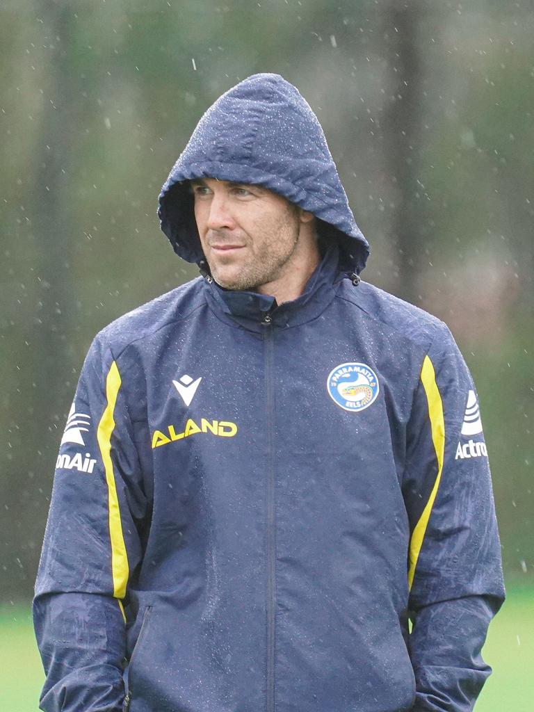 New Eels assistant coach Michael Ennis at Parramatta training