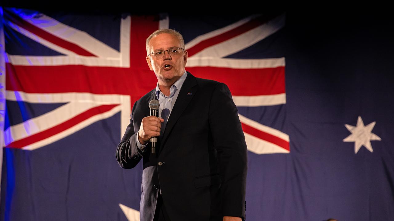 Prime Minister Scott Morrison at the Central Coast and Hunter campaign rally.