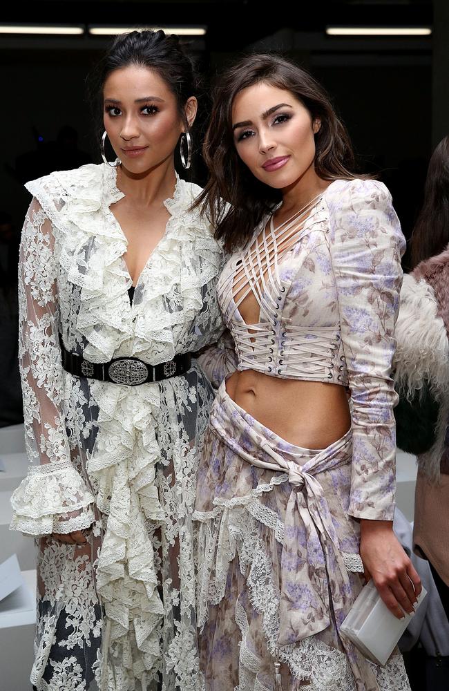 Shay Mitchell and Olivia Culpo attend Zimmermann during New York Fashion Week on February 13, 2017 in New York City. Picture: Getty