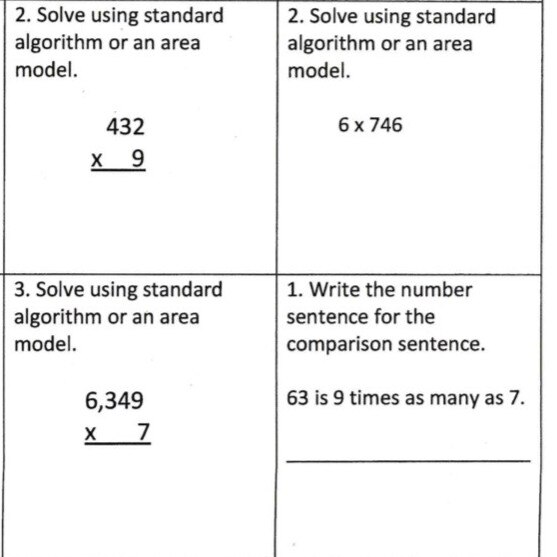 Wording in Year 4 maths homework