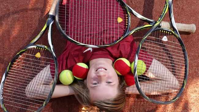 Templestowe Park Primary student Cooper Errey has been chosen to represent Victoria in tennis in October. Picture: Andrew Tauber.