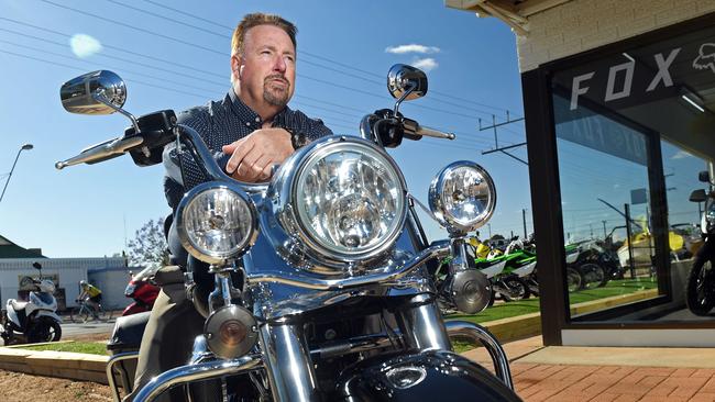 New Port Pirie mayor Leon Stephens in front of his store Boats 'n' Bikes. Picture: Tom Huntley