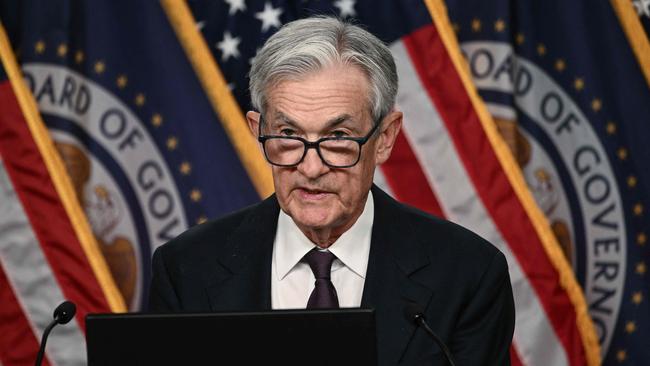 US Federal Reserve chair Jerome Powell speaks during a news conference following a FOMC meeting. Picture: Brendan Smialowski/ AFP