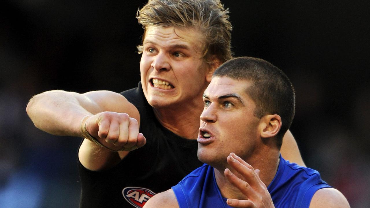 Jonathan Brown playing against Essendon during his AFL career.