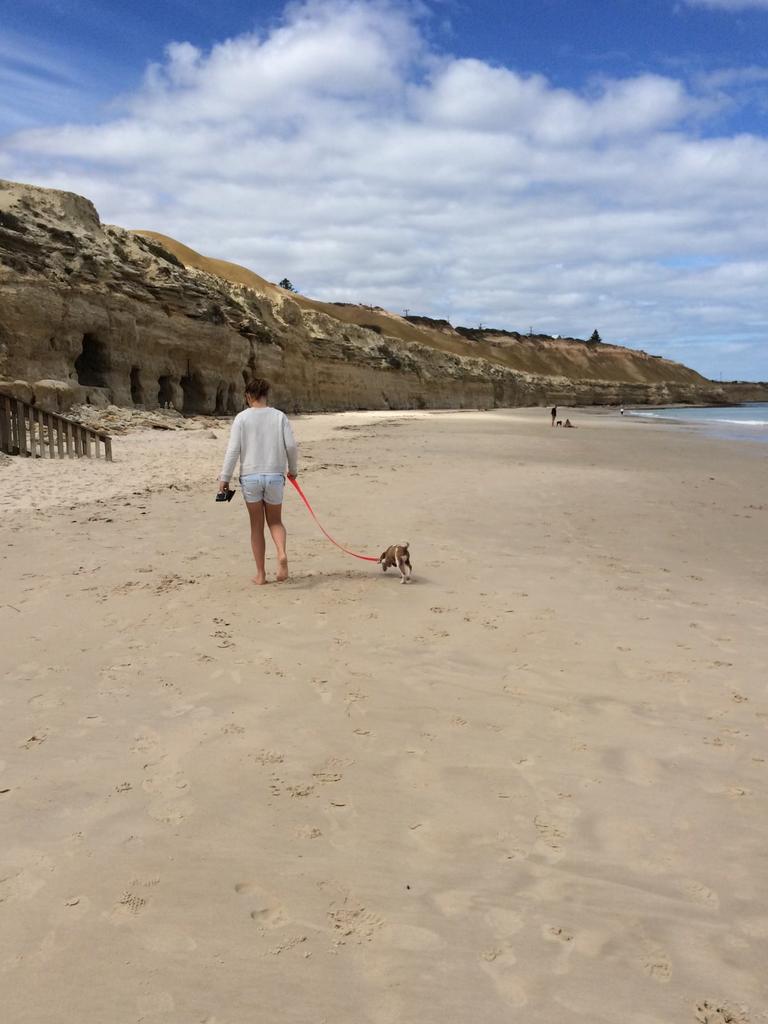 Poppy Crozier loved the beach and her pet 10-year-old beaglier, Olive. Picture: supplied by the family