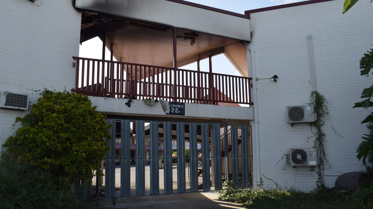 A gate has been put up on the Main Street entrance at the Ambassador Motel.