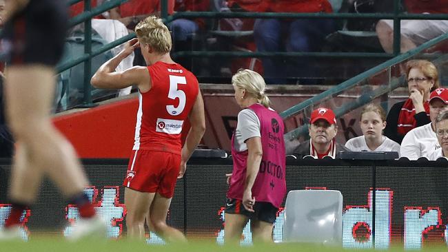 Isaac Heeney leaves the SCG. Picture: Getty Images