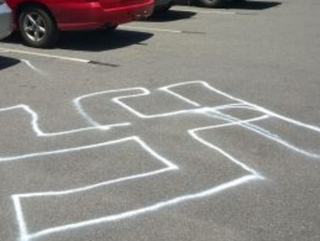 Idiots: The badly drawn swastika found in a Perth carpark