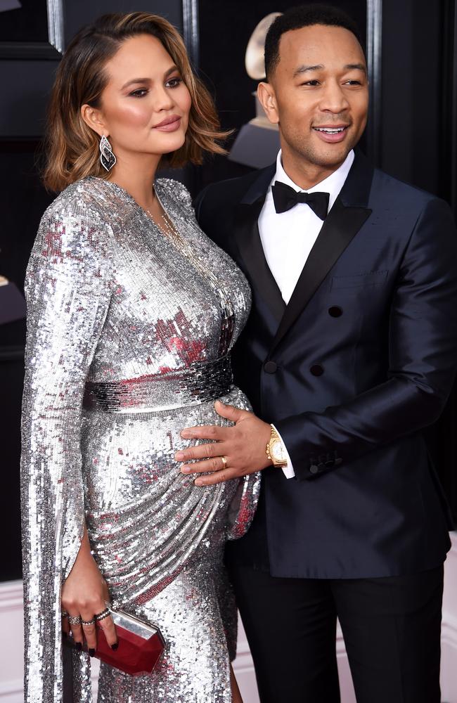 Chrissy Teigen (L) and recording artist John Legend attend the 60th Annual GRAMMY Awards at Madison Square Garden on January 28, 2018 in New York City. Picture: Dimitrios Kambouris/Getty Images for NARAS\