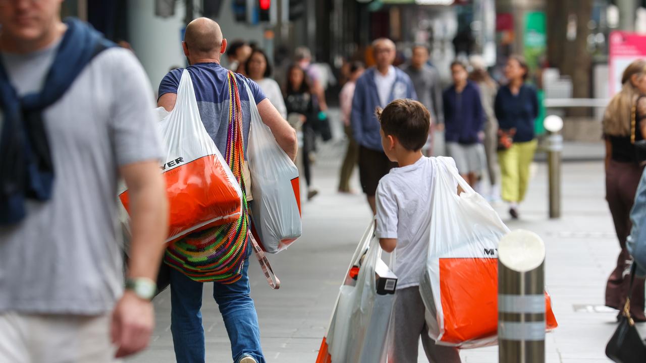 Crowds also gathered at Bourke St Mall for Boxing Day sales. Picture: NCA NewsWire /Brendan Beckett