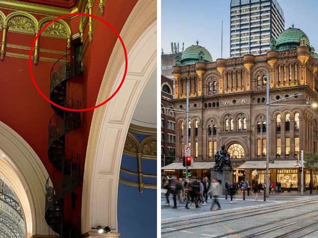 A staircase to the glass dome in Sydney's Queen Victoria Building has sparked intrigue online.