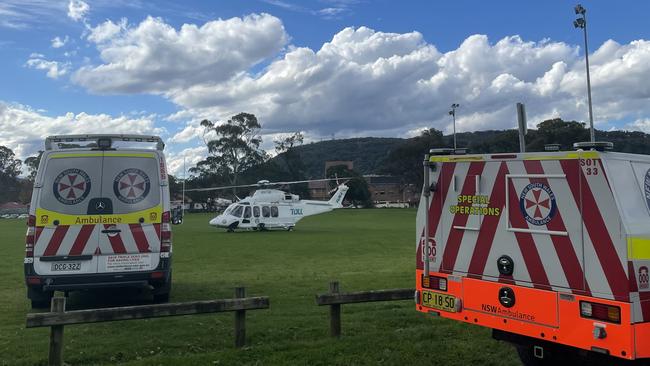 Several ambulance cars, a Fire and Rescue truck, a rescue helicopter and a few police cars attended the incident. Picture: Niki Iliagoueva