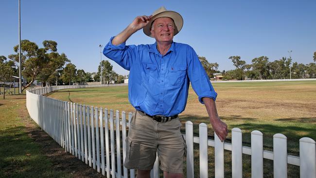 Former Australian spin bowler Peter Taylor, pictured at Moree cricket ground, is a local farmer struggling with the drought like many NSW farmers. Picture: Toby Zerna