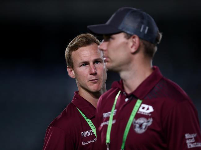 (L-R) Daly Cherry-Evans and Tom Trbojevic are set to be named to play round three despite failing to finish the match against the Warriors. Picture: Getty Images