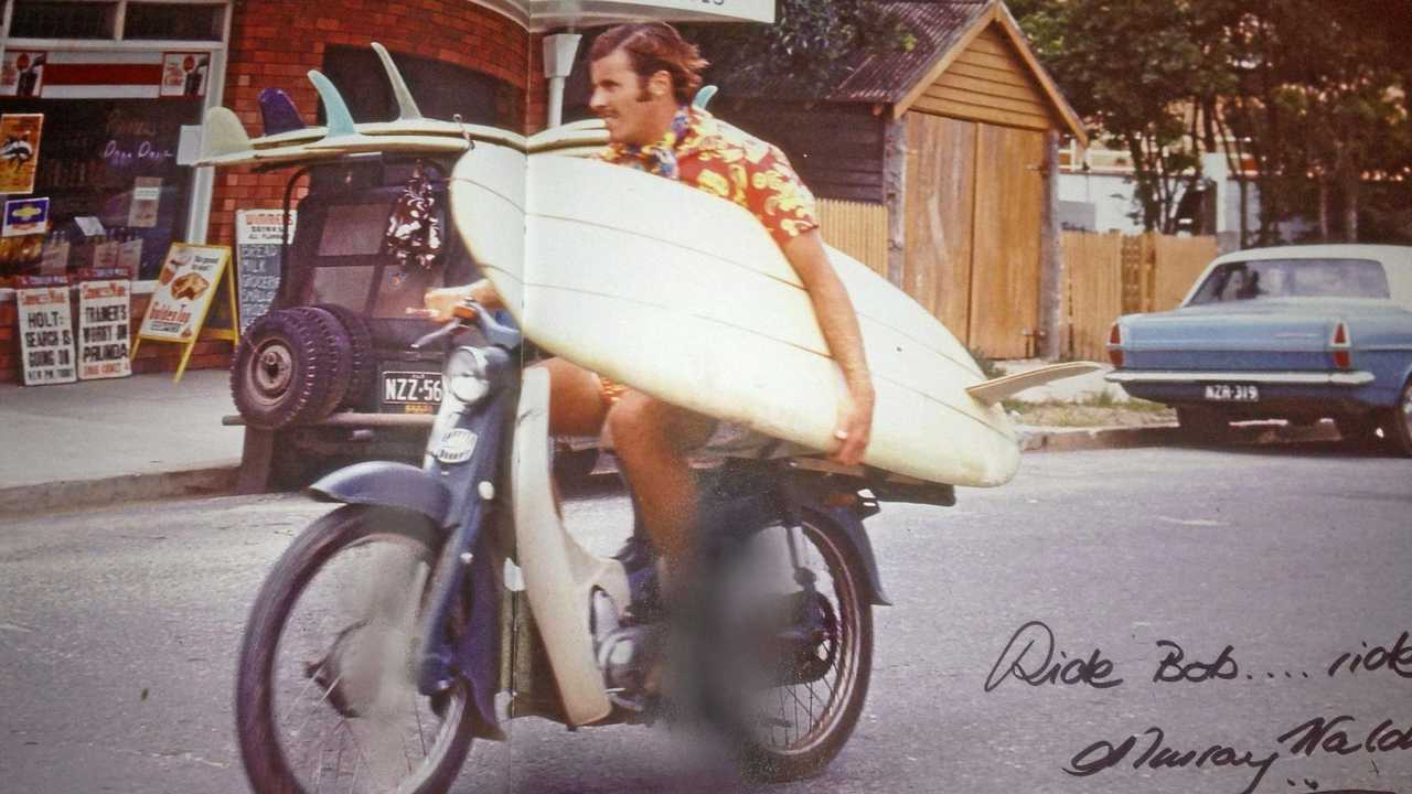 Bobby Aitken, pictured here on Hastings St in 1967, has ridden the wave of Noosa's surf culture.