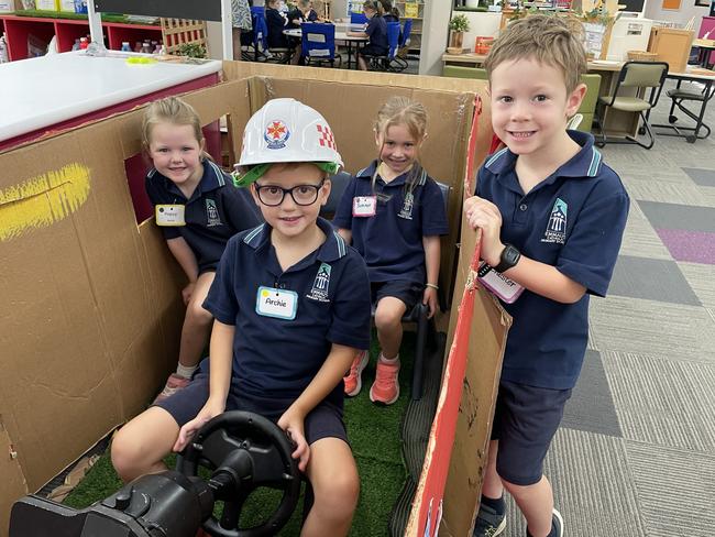 Poppy, Summer, Archie, and Chester at Emmaus Catholic Primary School, Ballarat.