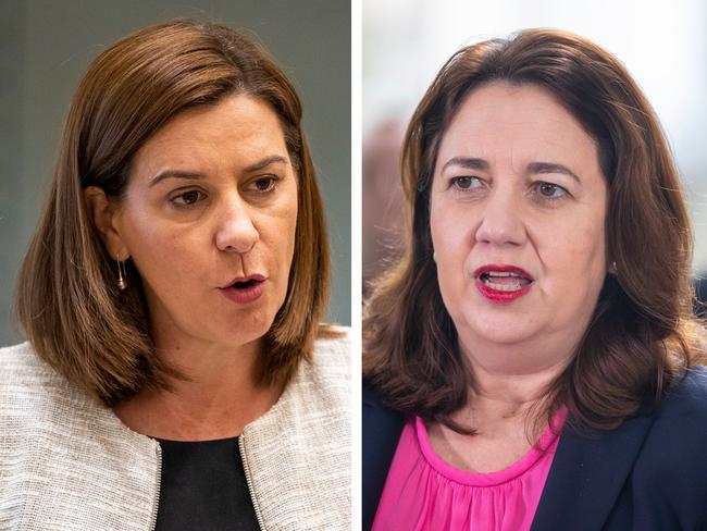 Deb Frecklington, left, and Annastacia Palaszczuk.