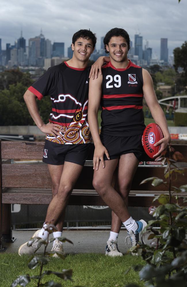 Twins Alwyn Junior and Jayden Davey attended Xavier College. Picture: NCA NewsWire / David Geraghty