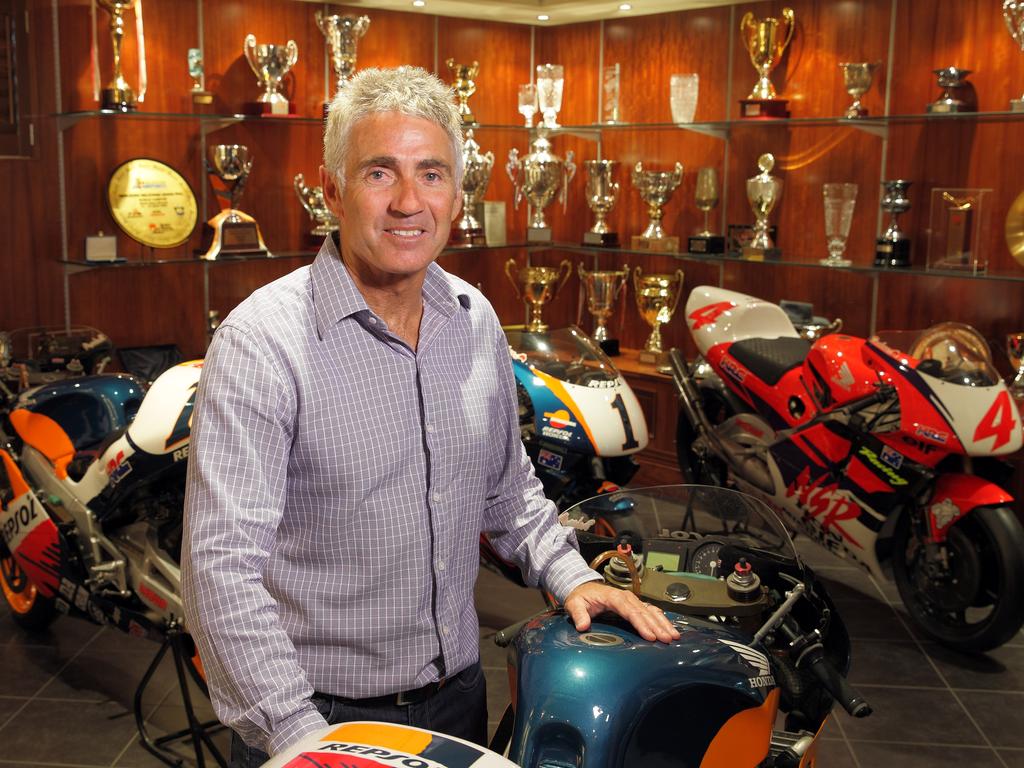 Motorcycle great Mick Doohan won five world titles from 1994 to 1998.