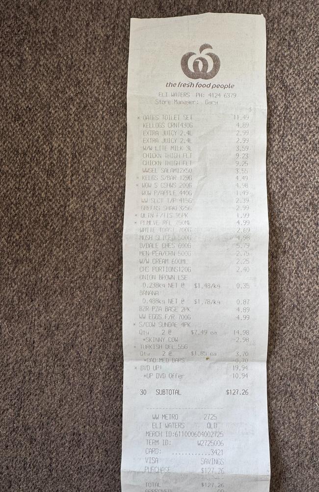 The 2010 receipt. Picture: Amy Coulston/Supplied