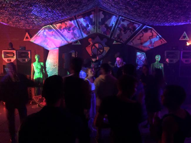 Inside an underground rave in Sydney.