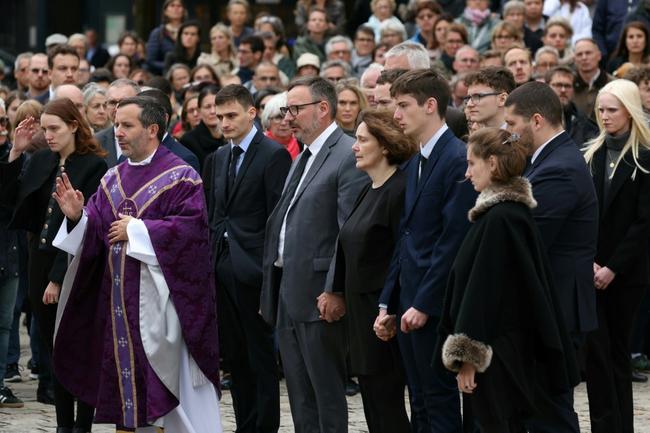 A priest led the funeral at a cathedral in Versailles