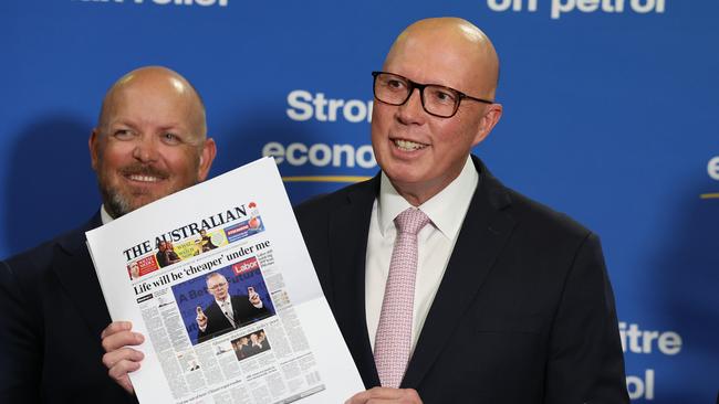 Mr Dutton has claimed the nation can not ­afford another three years of the economic trajectory it is on under Labor. Picture: Adam Head/NewsWire