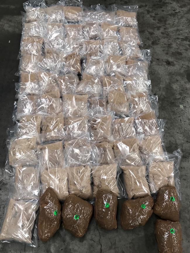 Three people were arrested when 496kg of MDMA was seized in joint AFP and Border Force operation in Sydney. Picture: AFP