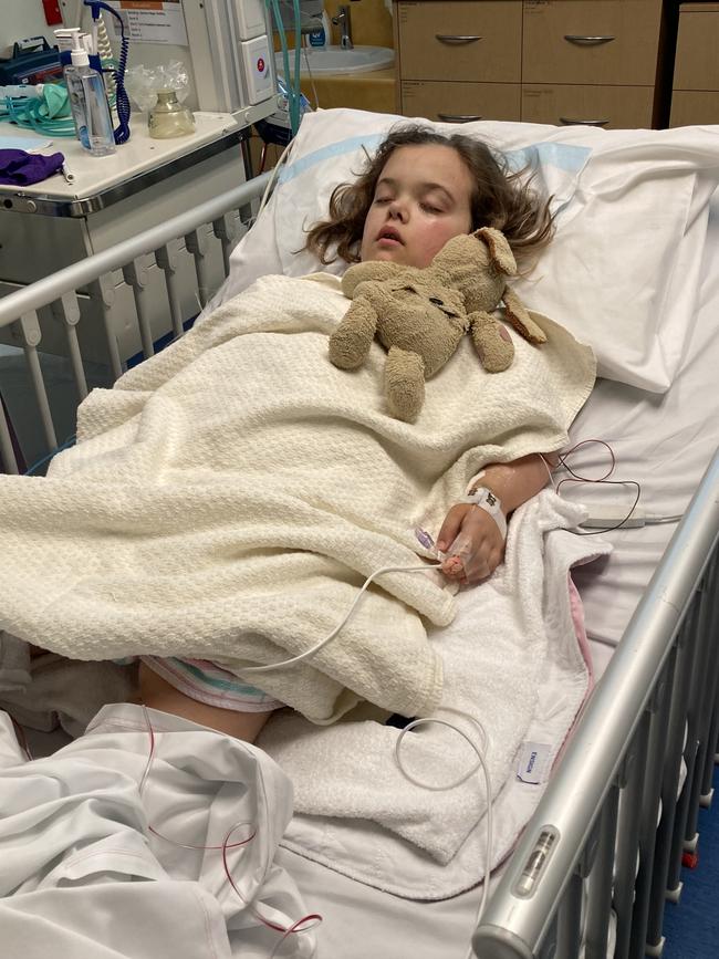 Harriet Elizabeth Johnston, 10, has undergone brain surgery after waking up screaming in pain two months ago. Picture: Supplied by family