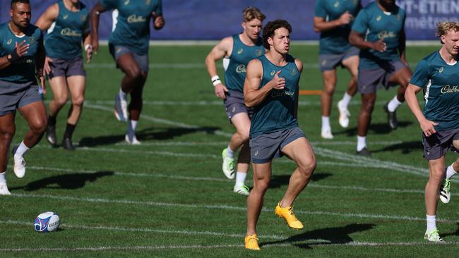 The Wallabies train in Saint-Etienne ahead of their must-win game against Wales PictureL Getty Images