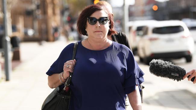 Defence lawyer Catherine Jayne Moyse leaves the Adelaide Magistrates Court. Picture Mark Brake