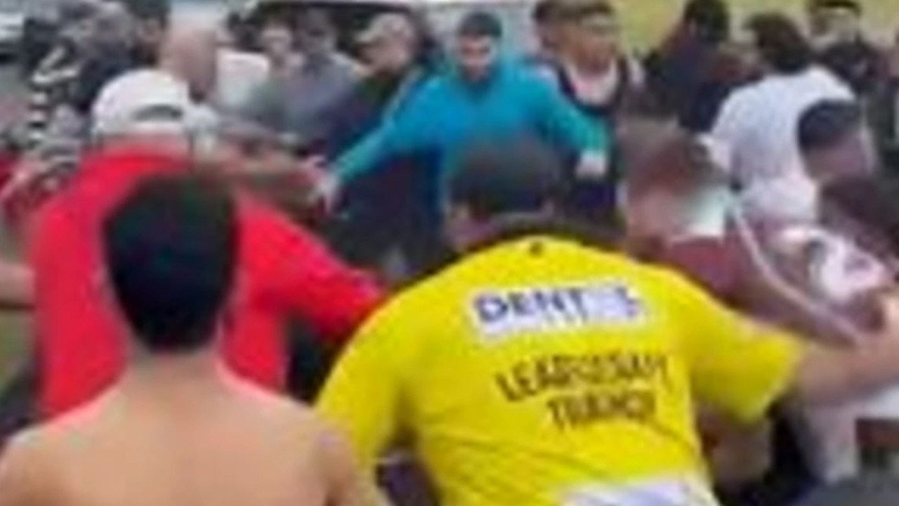 A fight was caught on video after a western Sydney rugby league match. Picture: Daily Telegraph