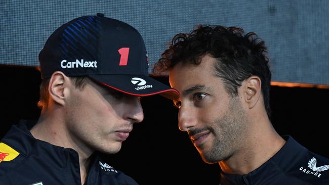 Red Bull Racing's Dutch driver Max Verstappen and Australian Daniel Ricciardo