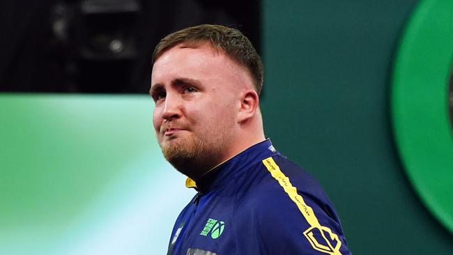 Luke Littler following his victory over Ryan Meikle on day seven of the Paddy Power World Darts Championship at Alexandra Palace, London. Picture date: Saturday December 21, 2024. (Photo by Zac Goodwin/PA Images via Getty Images)