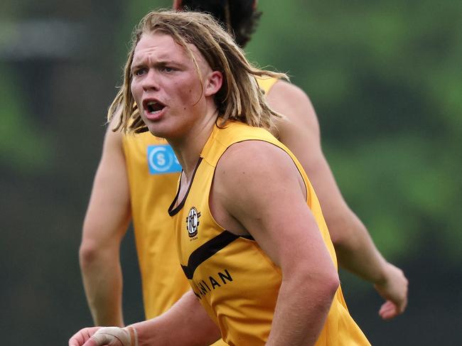 MELBOURNE, NOVEMBER 25, 2024: Hawthorn pre-season training at Waverley Park. Cody Anderson. Picture: Mark Stewart