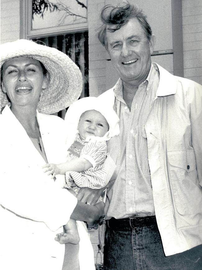 Jill and Neville Wran with baby Harriet in 1988. Picture: John Hawryluk