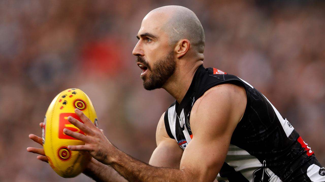 Steele Sidebottom of the Magpies. Picture: Dylan Burns