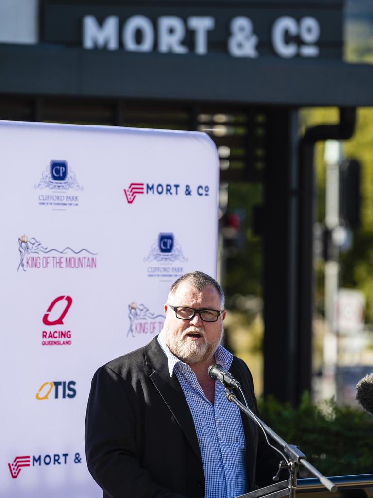 Mort and Co CEO Stephen O'Brien at the announcement of the Mort and Co King Of The Mountain, set to become Queenslands richest provincial race featuring prize money of $750,000, Tuesday, June 21, 2022. Picture: Kevin Farmer