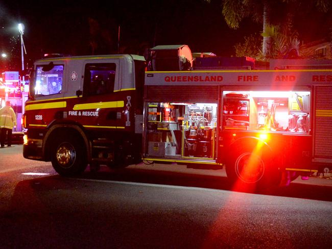 Generic Emergency services, Queensland Fire and Rescue, QFES; house fire at night