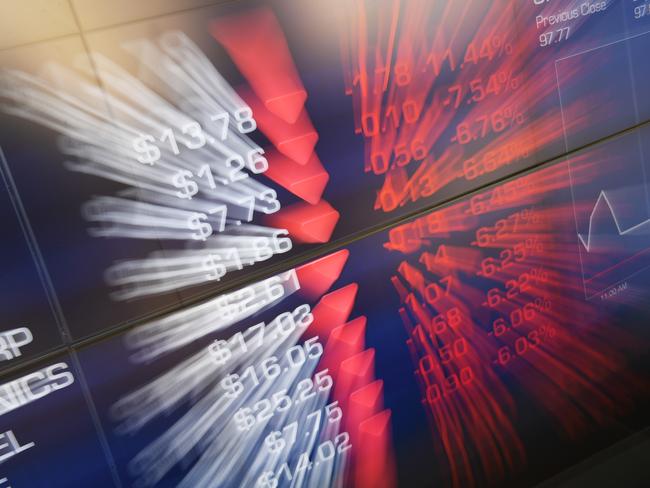 A slow shutter photograph showing the market trading boards on show at the Australian Securities Exchange (ASX) in Sydney, Tuesday, February 6, 2018. The share market is on track for its sharpest fall in two years and the Australian dollar has lost half a US cent in the aftermath of Wall Street's overnight plunge. (AAP Image/David Moir) NO ARCHIVING