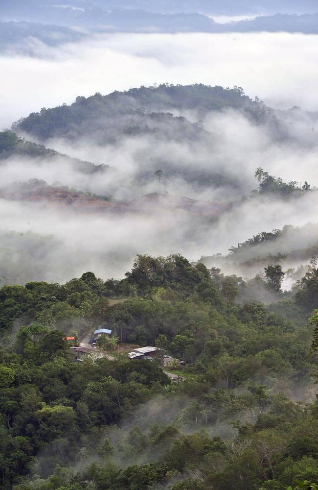 Hills of horror ... the mountainous terrain where the Sandakan Death March took place.