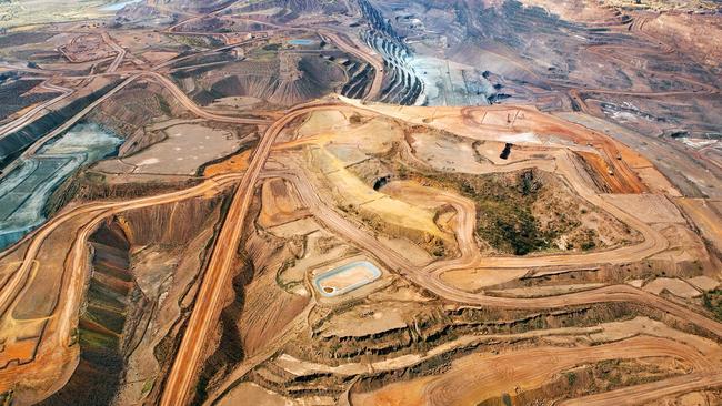 Mt Whaleback iron ore mine owned by BHP Billiton, which rose by 3.2 per cent on Monday.